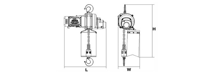 DU-901迷你環(huán)鏈電動(dòng)葫蘆尺寸圖